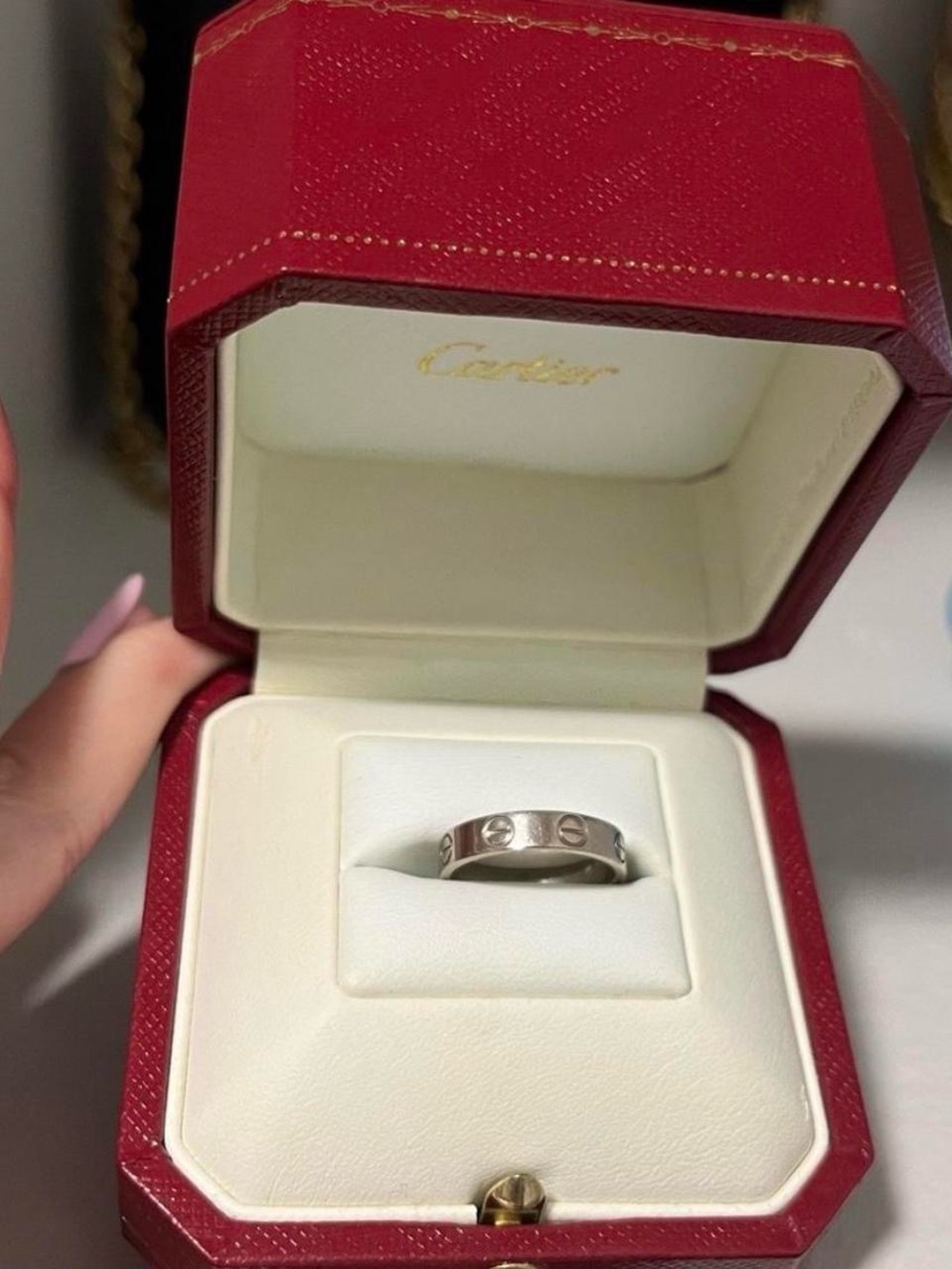 Cartier White Gold Love Band Ring - White